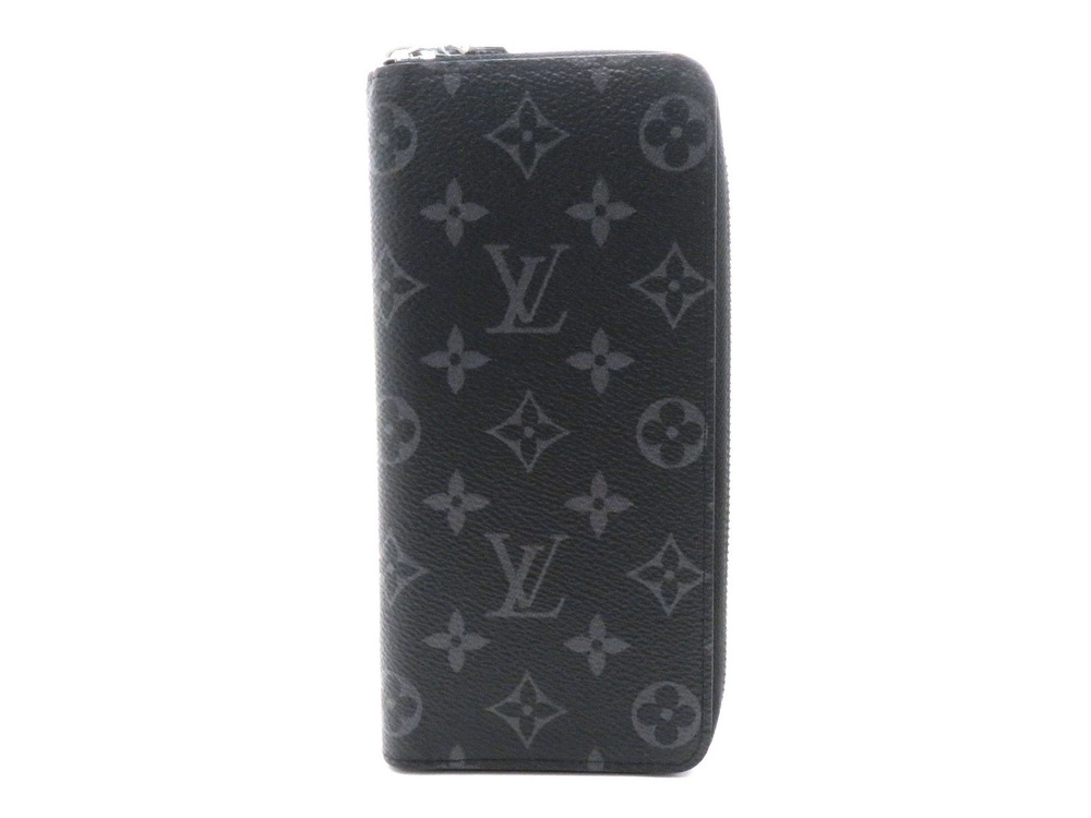 LOUIS VUITTON Zippy Wallet Vertical Long Monogram Eclipse Black